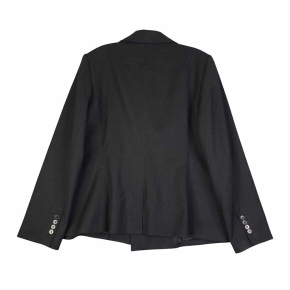 Talbots Blazer Jacket Womens Size 16p Petite Black Button Wool Stretch Lined - Picture 3 of 8